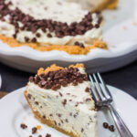 This Chocolate Chip Cannoli Pie features a creamy and delicious filling that will have everyone asking for the recipe!