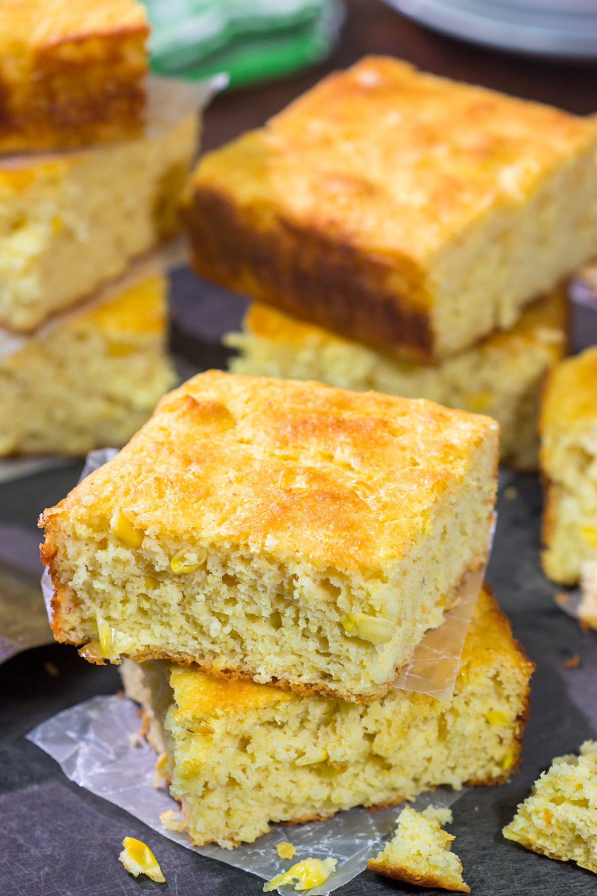 This Cornbread with Creamed Corn recipe is a mouthwatering recipe that can be whipped up in about 10 minutes. It's a delicious year-round side dish!