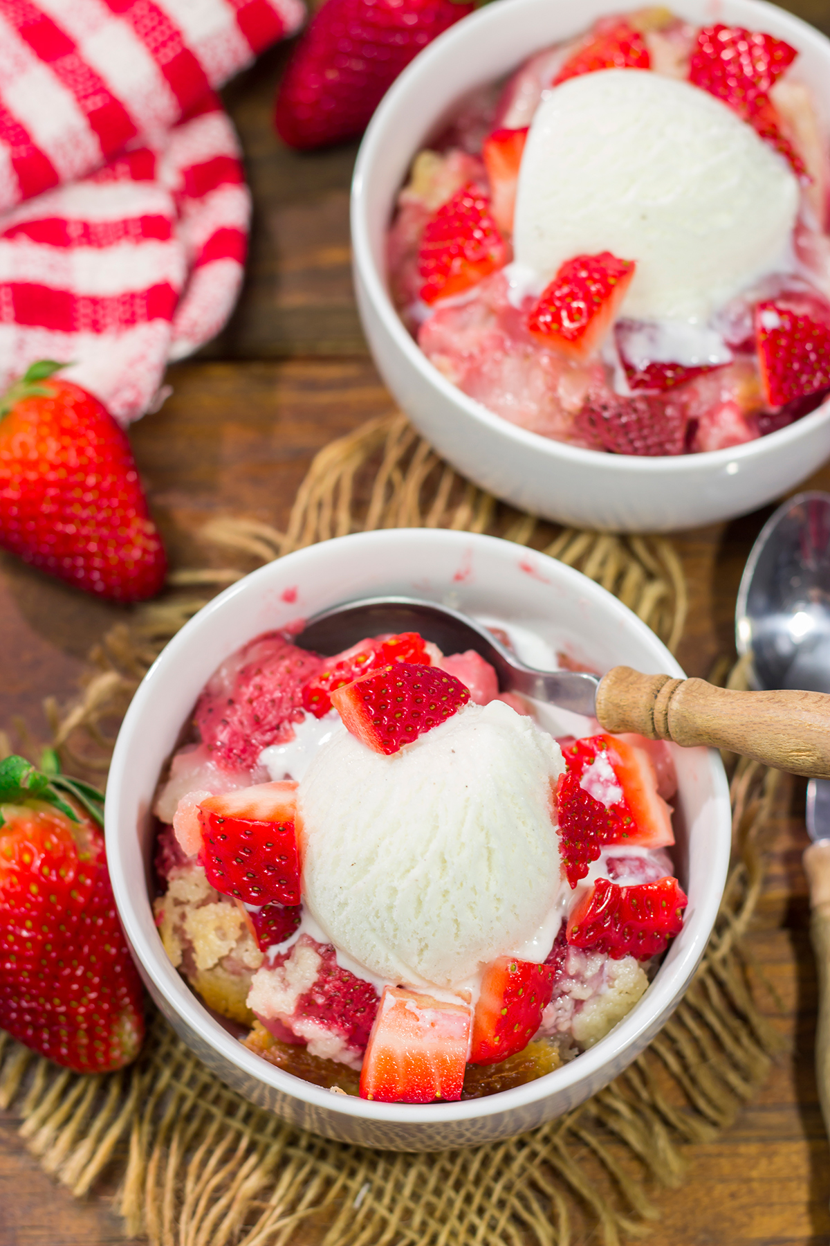 Looking for a tasty dessert for warm summer evenings? This Strawberry Cobbler is an easy treat that's packed with summer berry flavor!