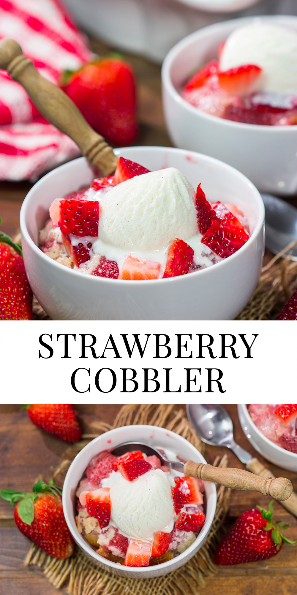 Looking for a tasty dessert for warm summer evenings? This Strawberry Cobbler is an easy treat that's packed with summer berry flavor!