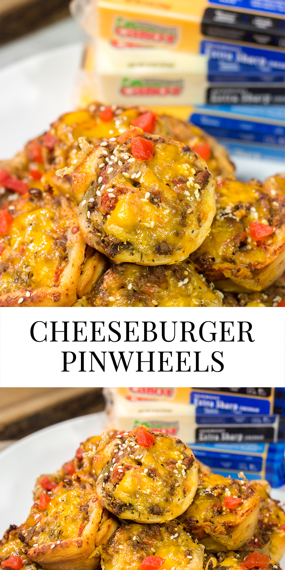 Skip the buns and grab some pizza dough instead! These Cheeseburger Pinwheels feature seasoned beef with cheddar cheese...and they're baked in a muffin tin!