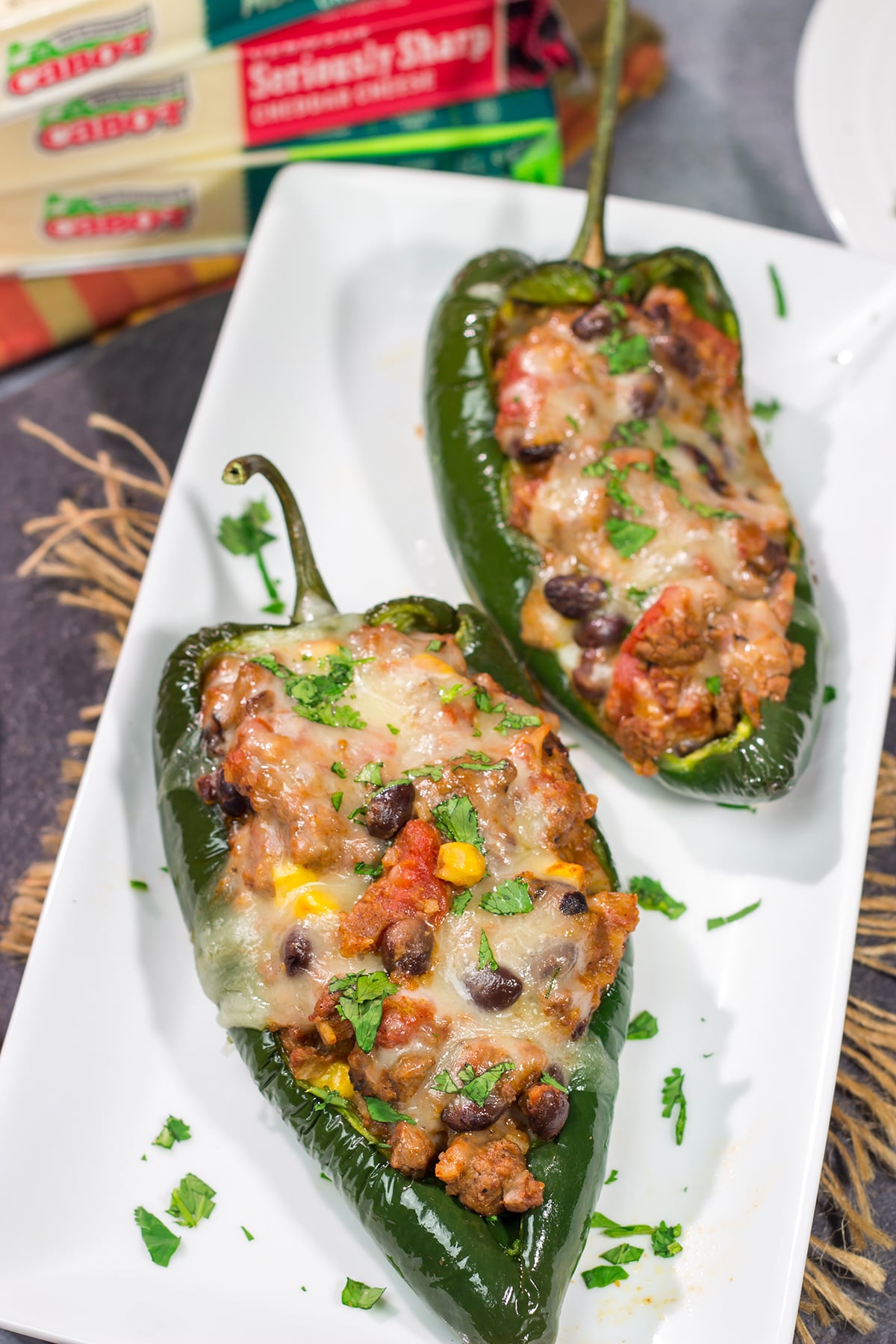 Mix up taco night with these Cheesy Stuffed Poblano Peppers! This flavor-packed recipe makes for a fun and delicious meal that is sure to become a family favorite.