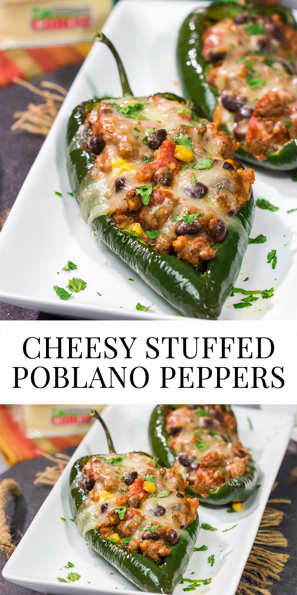 Mix up taco night with these Cheesy Stuffed Poblano Peppers! This flavor-packed recipe makes for a fun and delicious meal that is sure to become a family favorite.