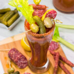 Grab some salami and whip up a batch of these Classic Bloody Marys - they're perfect for weekend brunch!
