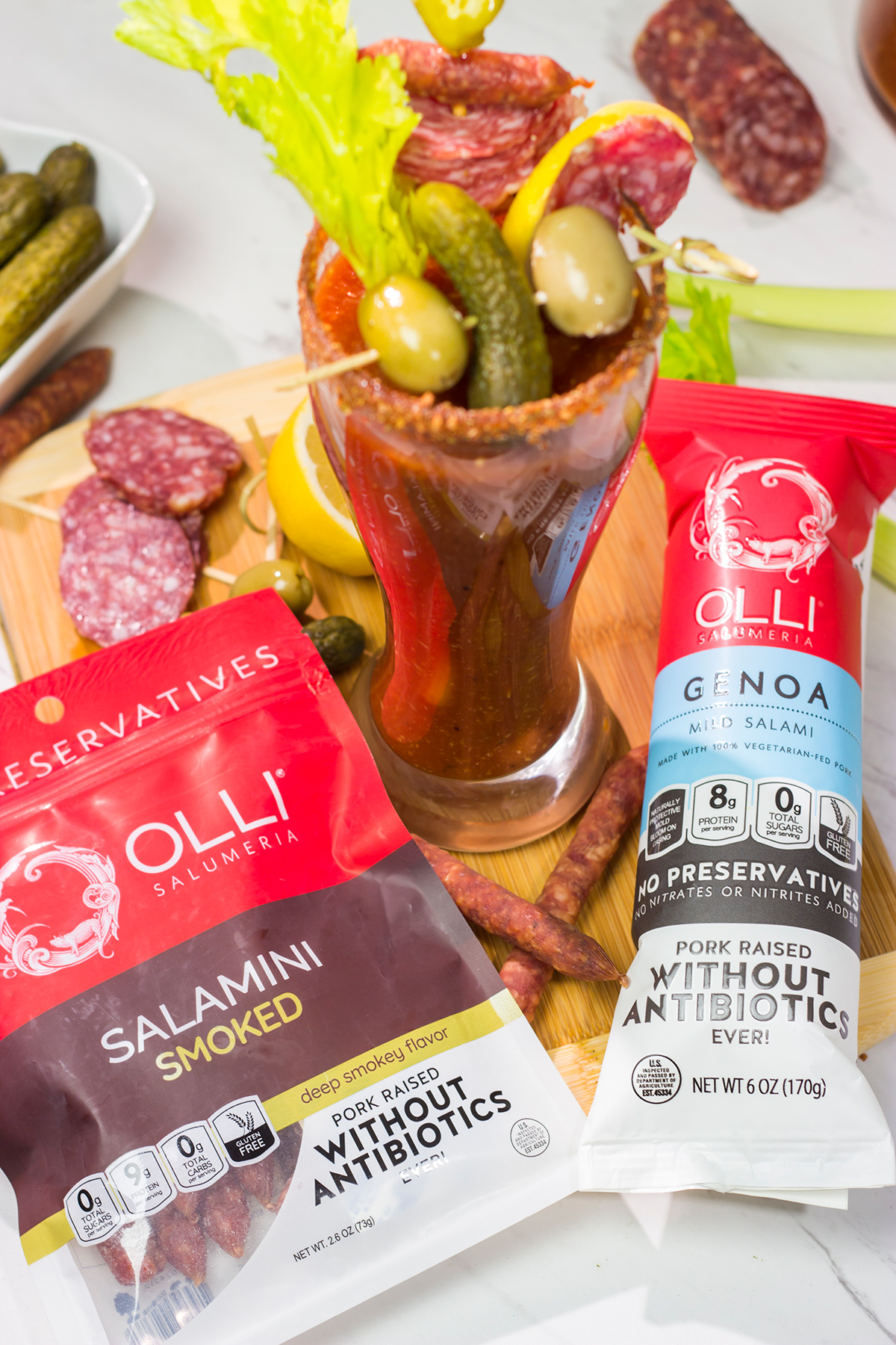 Grab some salami and whip up a batch of these Classic Bloody Marys - they're perfect for weekend brunch!