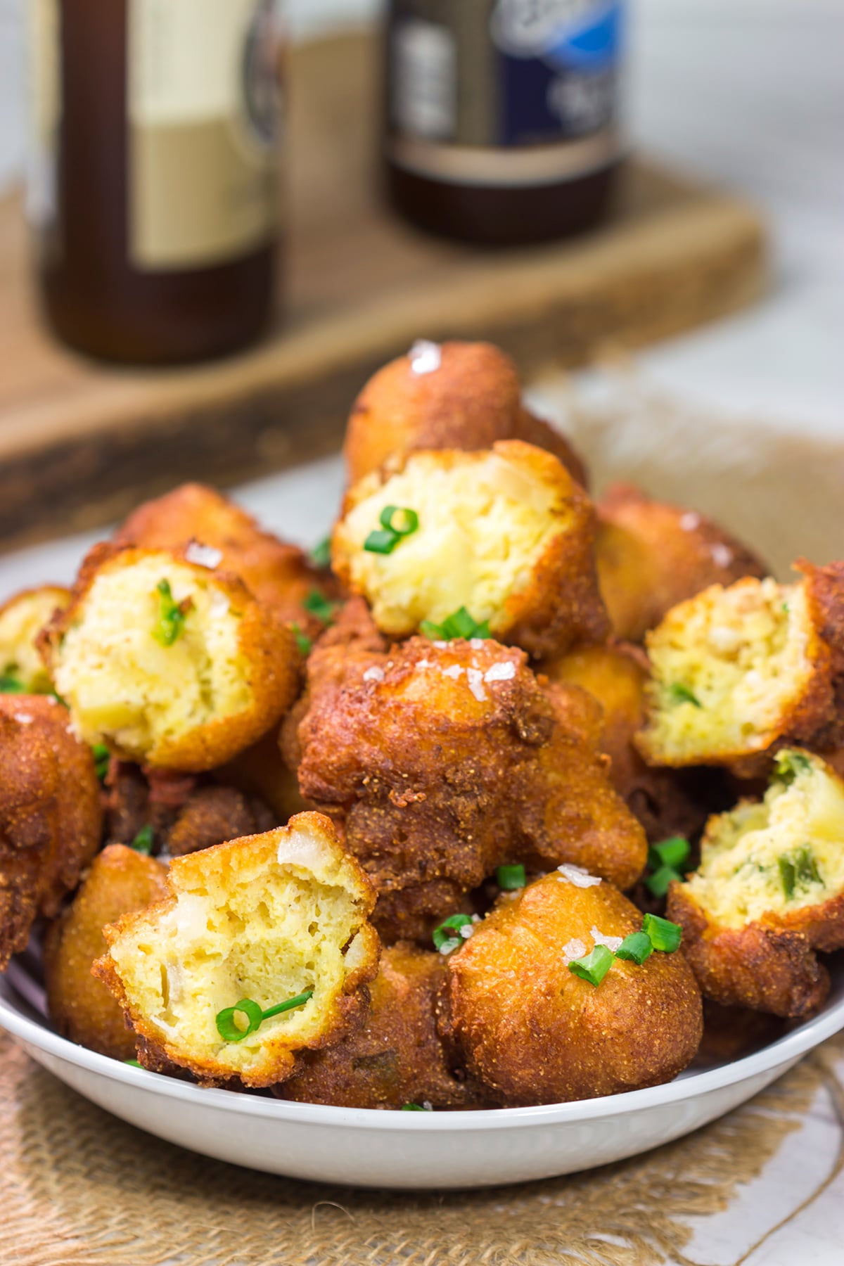 A little bit sweet. A little bit spicy. These Jalapeno Pineapple Hushpuppies are a fun twist on the classic seafood side dish!