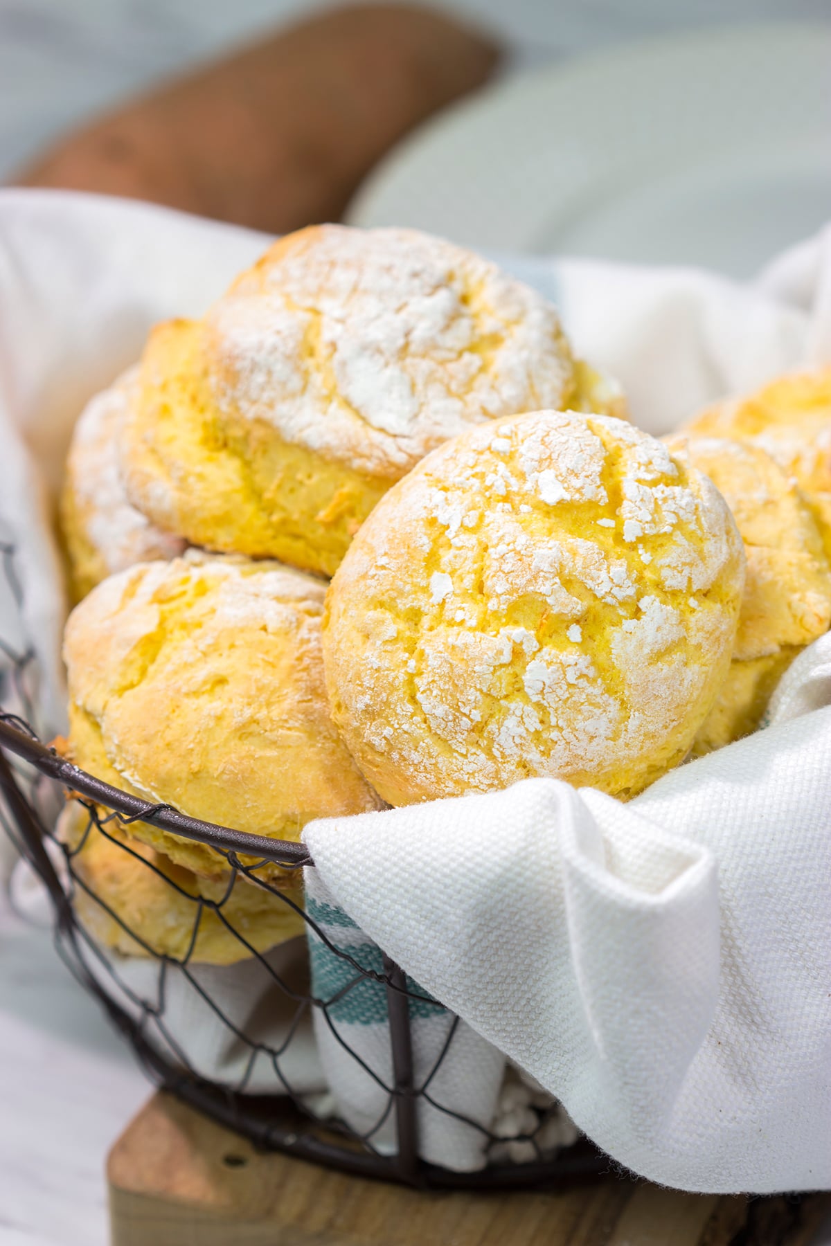Sweet potatoes...in a biscuit!? Give it a try! These Sweet Potato Biscuits are light and fluffy, and they make a great side dish to any meal.