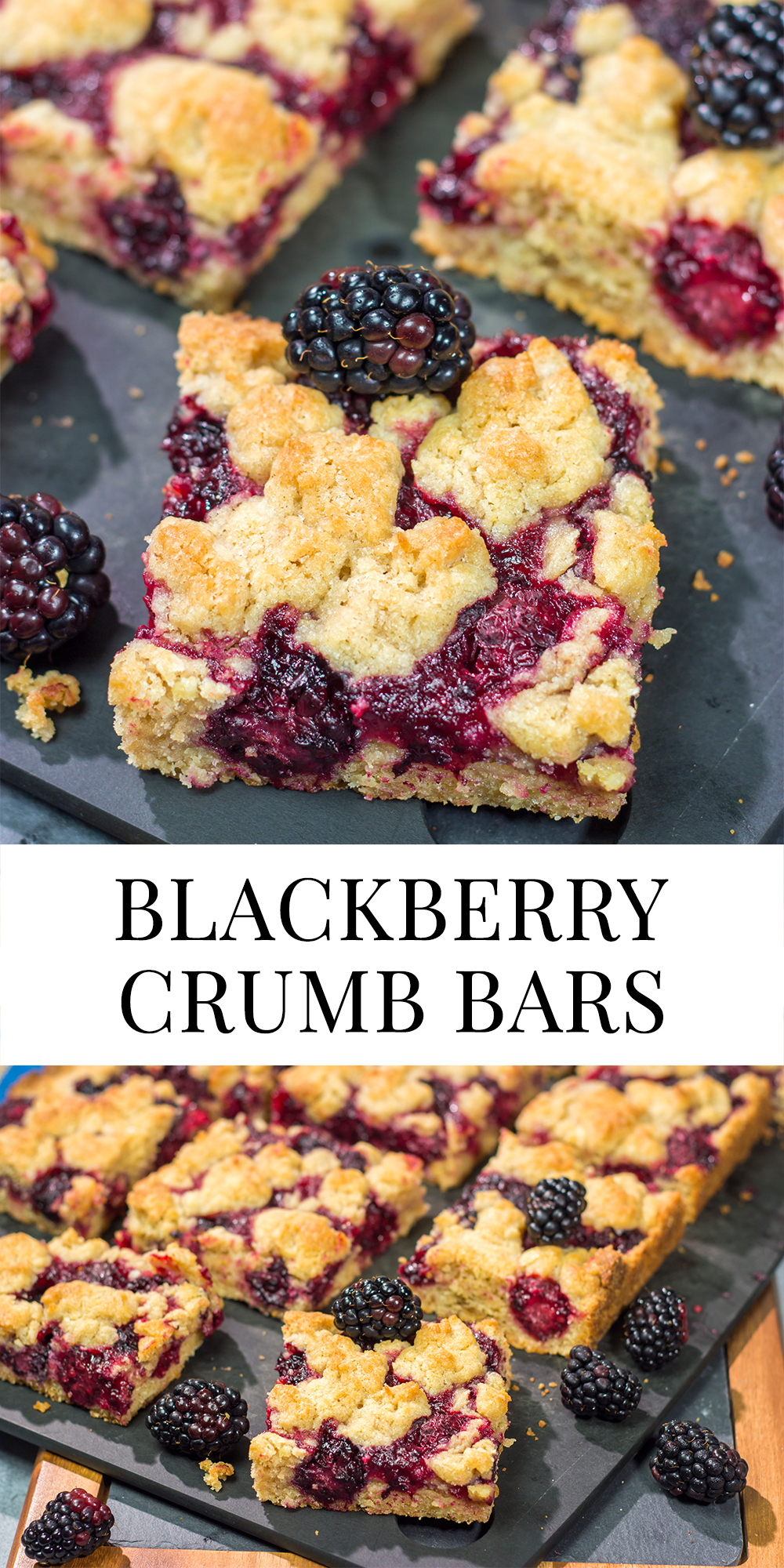 These Blackberry Crumb Bars are similar to a summer berry crumble...just in handheld form! They're filled with blackberry flavor, and they're easy to make!