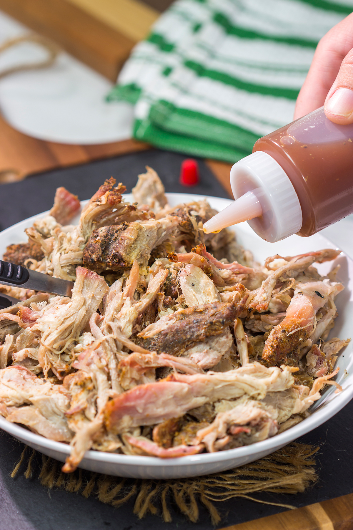 North Carolina BBQ Sauce is a tasty combination of tangy, spicy and sweet. It's an easy recipe that adds a lot of flavor to shredded pork!