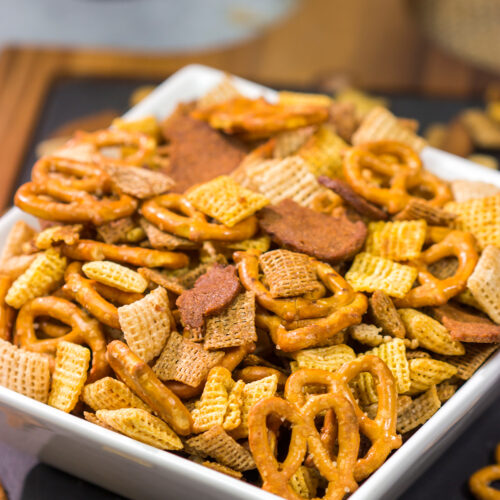 Smoked Chex Mix is a unique and tasty snack! It's smoky, crunchy and delicious - perfect for watching football games or just hanging out with friends.
