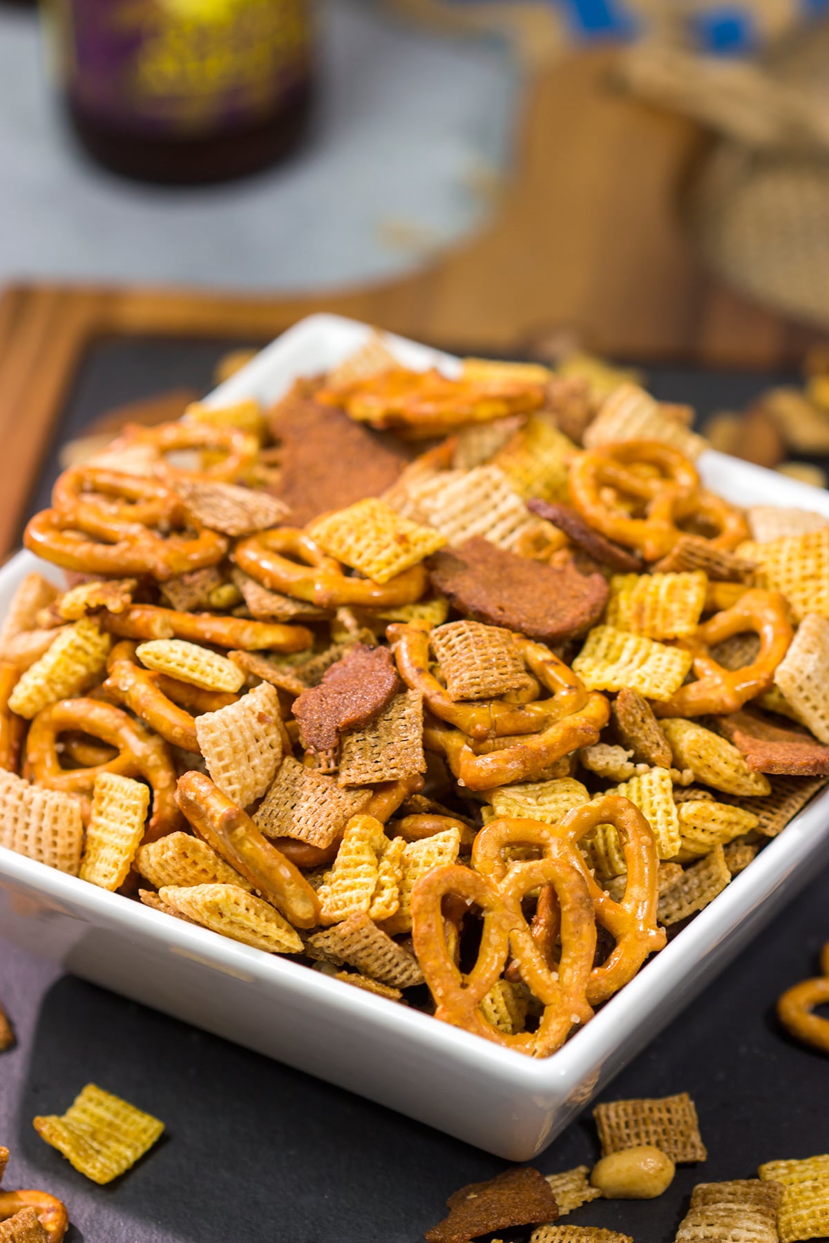 Smoked Chex Mix is a unique and tasty snack! It's smoky, crunchy and delicious - perfect for watching football games or just hanging out with friends.