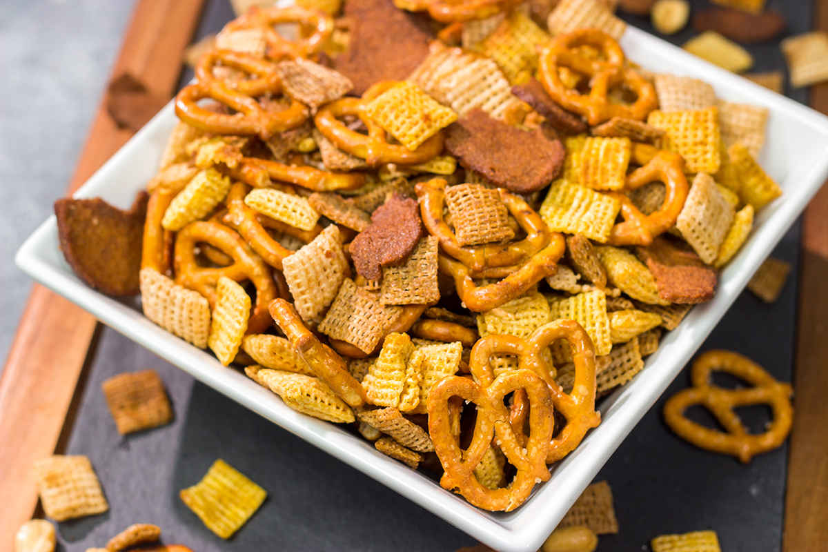 Smoked Chex Mix is a unique and tasty snack! It's smoky, crunchy and delicious - perfect for watching football games or just hanging out with friends.