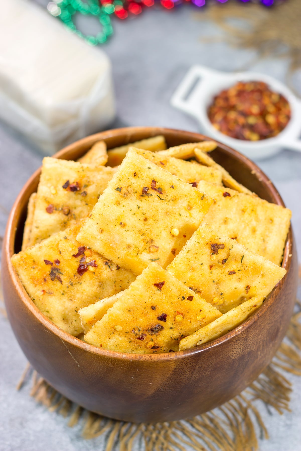 These Spicy Cajun Firecrackers are crispy saltine crackers that pack a serious flavor punch. They're an easy appetizer for parties or gamedays!