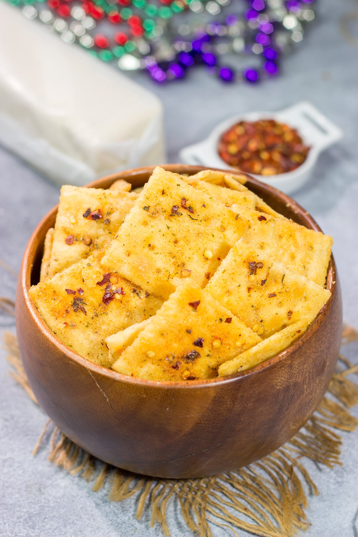 These Spicy Cajun Firecrackers are crispy saltine crackers that pack a serious flavor punch. They're an easy appetizer for parties or gamedays!