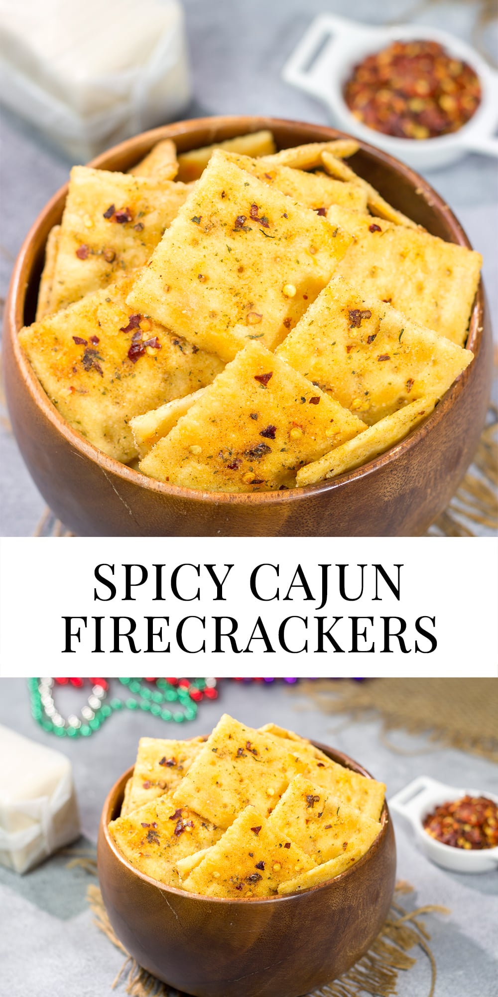 These Spicy Cajun Firecrackers are crispy saltine crackers that pack a serious flavor punch. They're an easy appetizer for parties or gamedays!