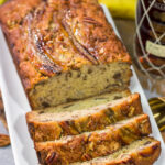 This Bananas Foster Banana Bread is a cross between Bananas Foster and banana bread. It's a fun, boozy twist to a classic quick bread!
