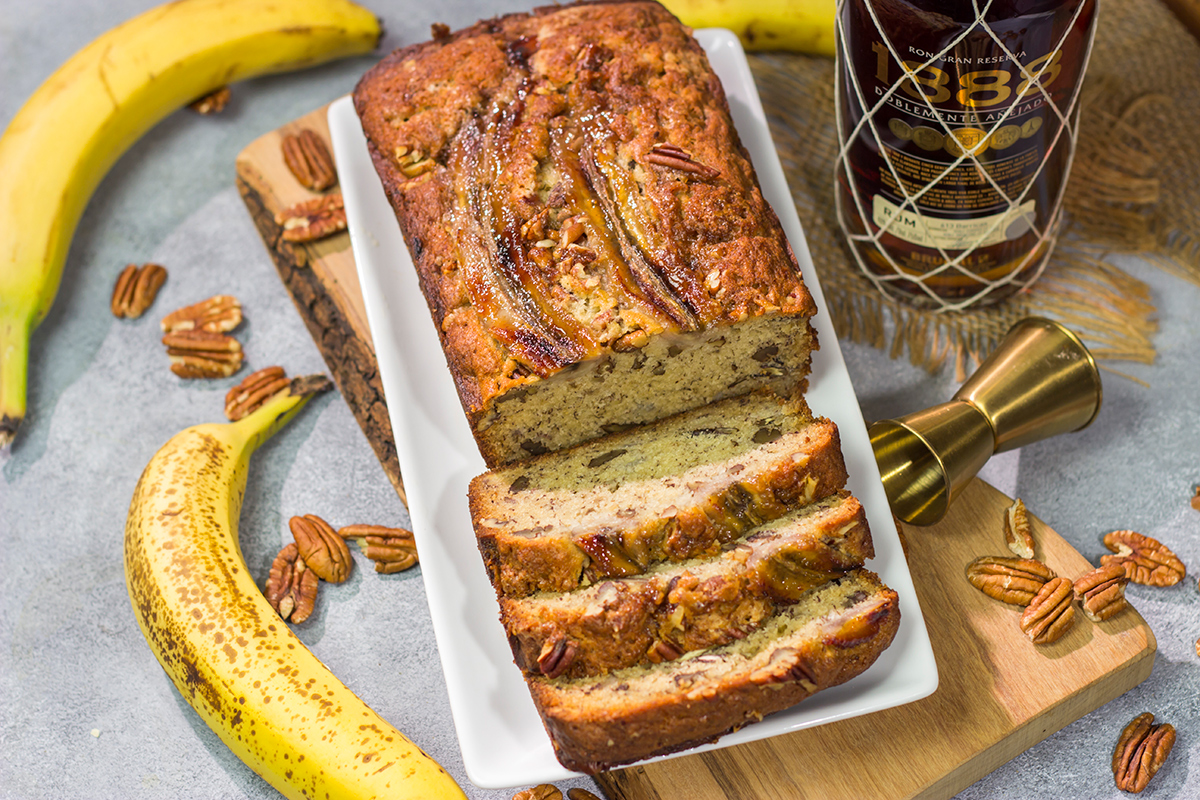This Bananas Foster Banana Bread is a cross between Bananas Foster and banana bread. It's a fun, boozy twist to a classic quick bread!