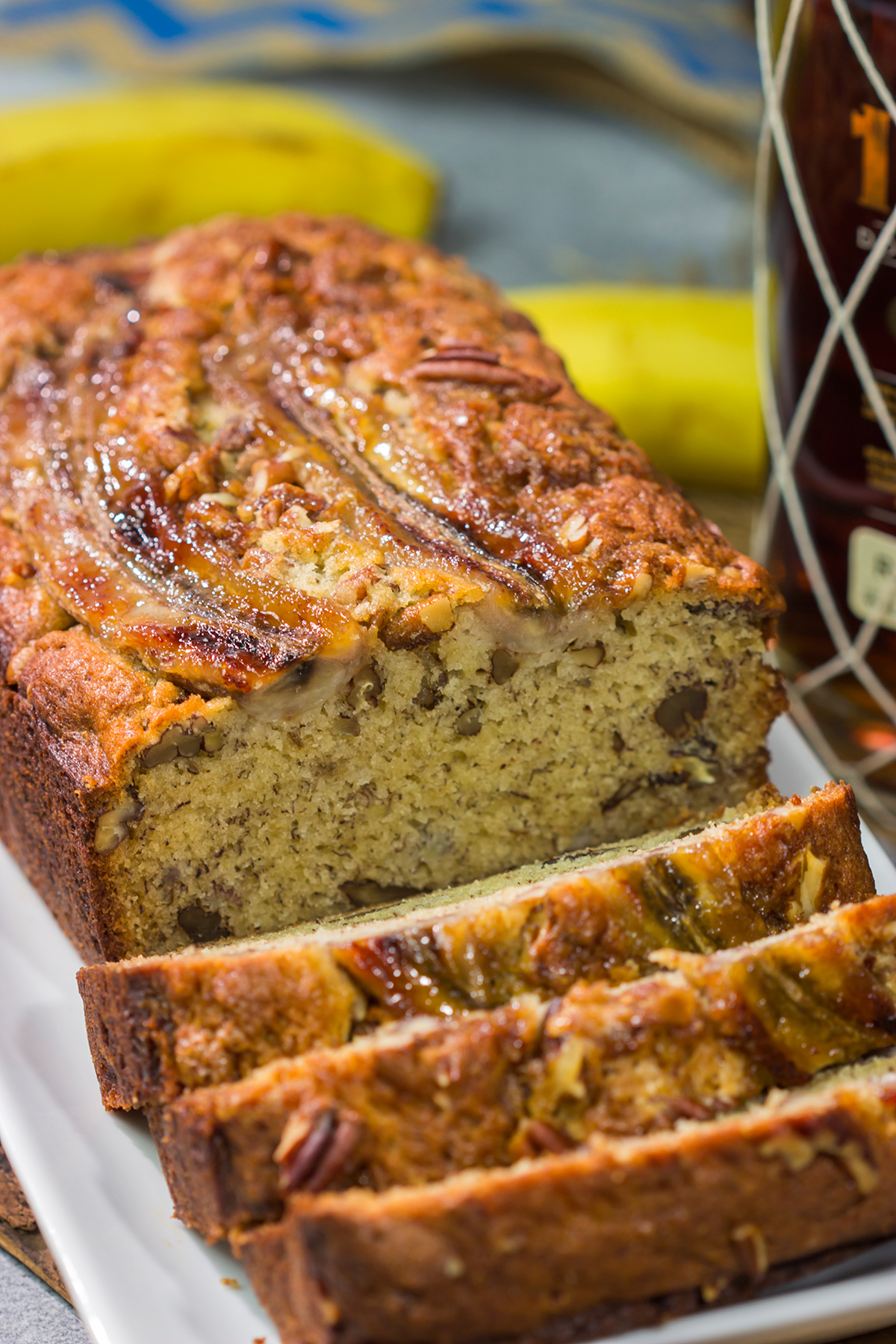 This Bananas Foster Banana Bread is a cross between Bananas Foster and banana bread. It's a fun, boozy twist to a classic quick bread!