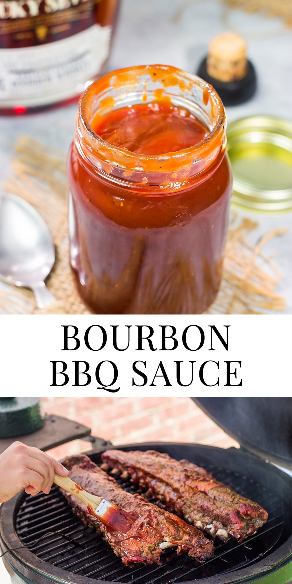 This smoky Bourbon BBQ Sauce is a tasty combination of sweet and spicy. Refrigerate it for a day or two before brushing on ribs, brisket or grilled chicken!