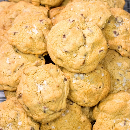 These Bourbon Chocolate Chip Cookies are perhaps the best cookie ever! They're crispy on the edges, chewy in the middle and packed with flavor. Good luck eating just one!