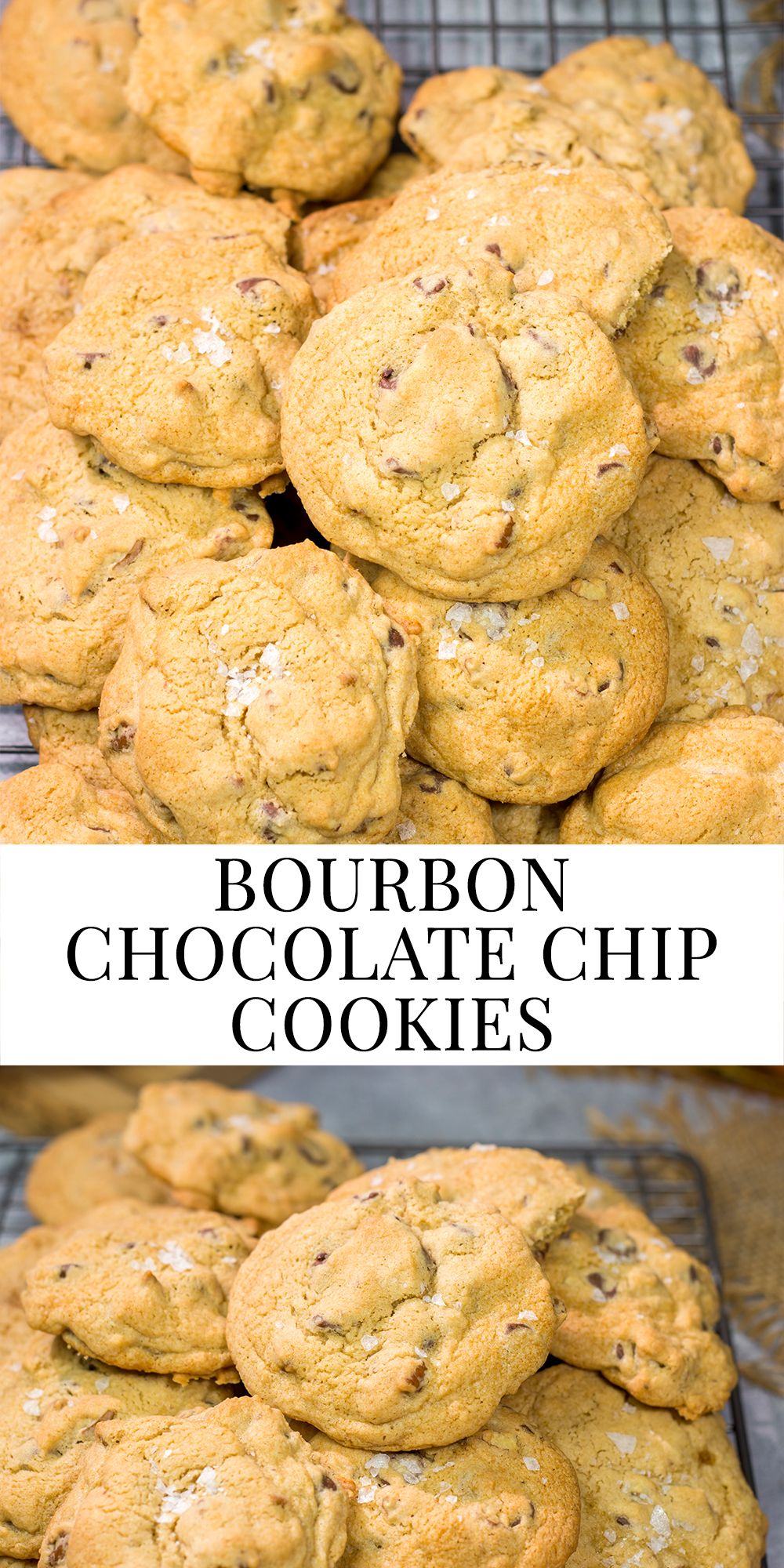 These Bourbon Chocolate Chip Cookies are perhaps the best cookie ever! They're crispy on the edges, chewy in the middle and packed with flavor. Good luck eating just one!