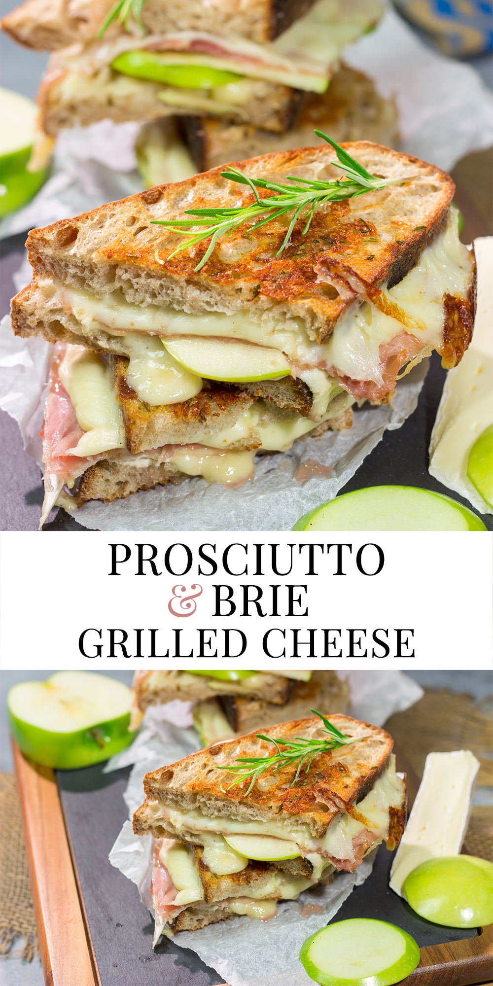 Take your grilled cheese game to the next level with this Prosciutto and Brie Grilled Cheese. Buttery bread, melty cheese and prosciutto combine to create a fantastic toasted sandwich!