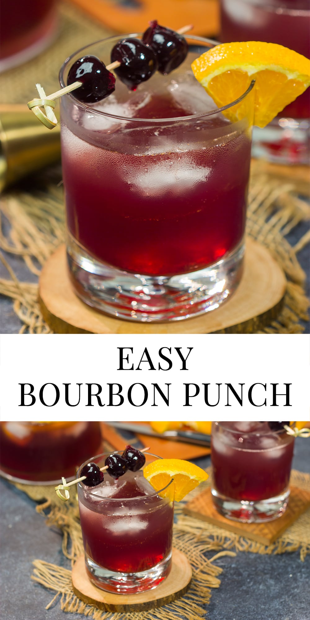 Get into the holiday spirit with a batch of this Bourbon Punch! This whiskey cocktail is easy to make, and it's sure to be the hit of the party.