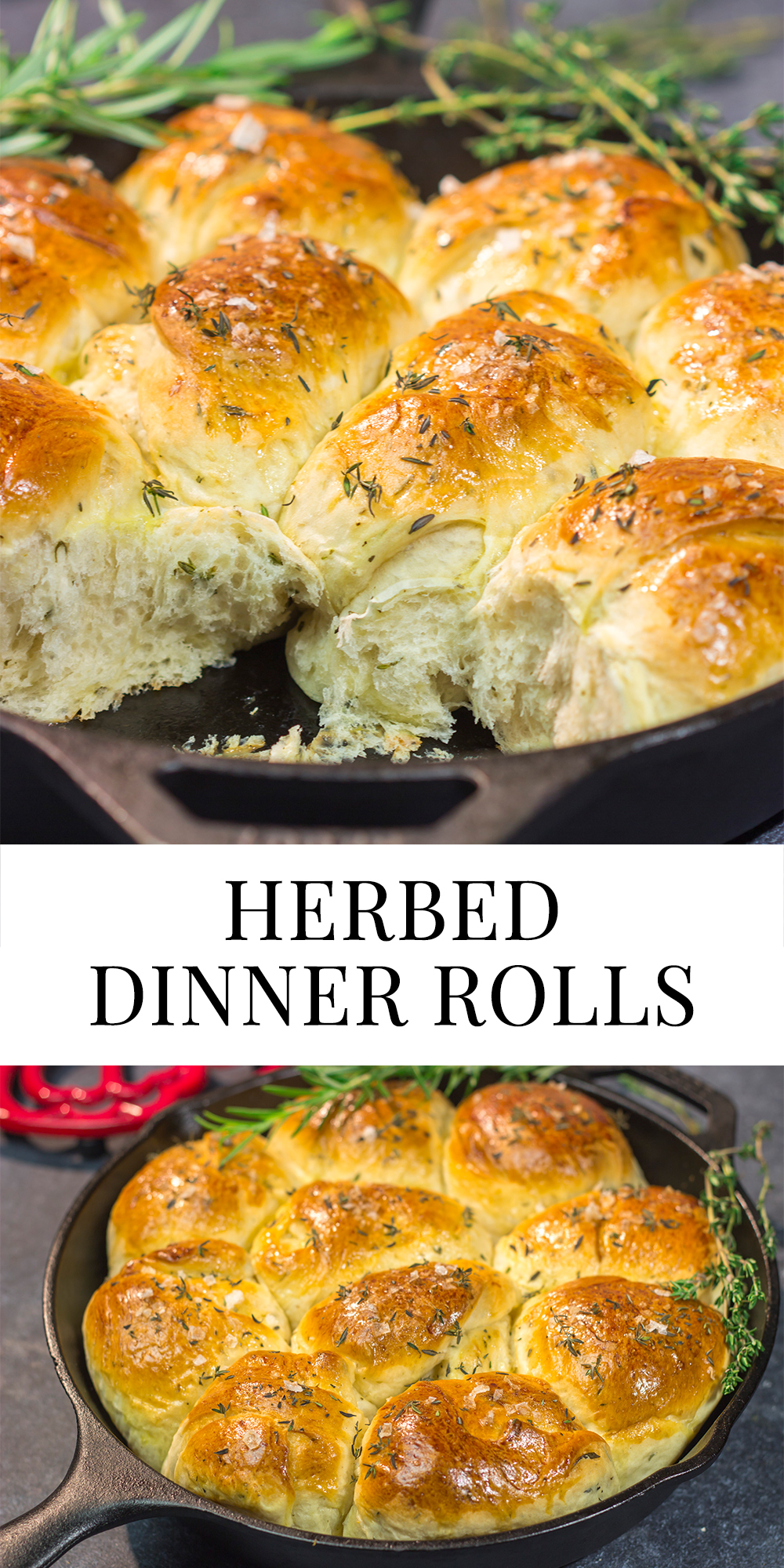 These Herbed Dinner Rolls are soft and tender, and they're packed with fresh herb flavor. Make a batch for dinner tonight!