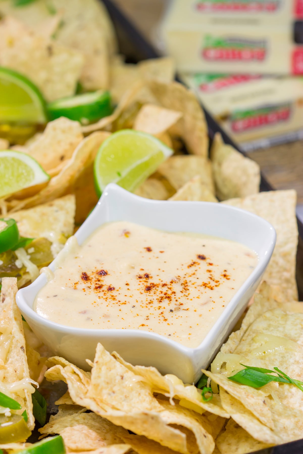 Put a tasty spin on nachos with a batch of this homemade Pepper Jack Nacho Cheese Sauce! This recipe is great for a football appetizer or a game night with friends.