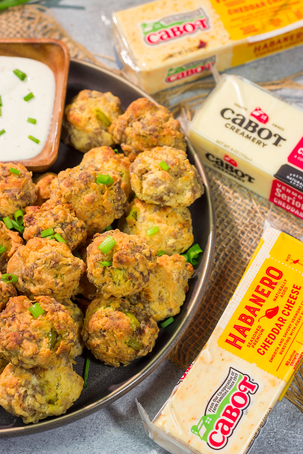 These Cheesy Sausage Balls are perfect for holiday appetizer parties and get-togethers with friends. They're easy to make...and even easier to eat!