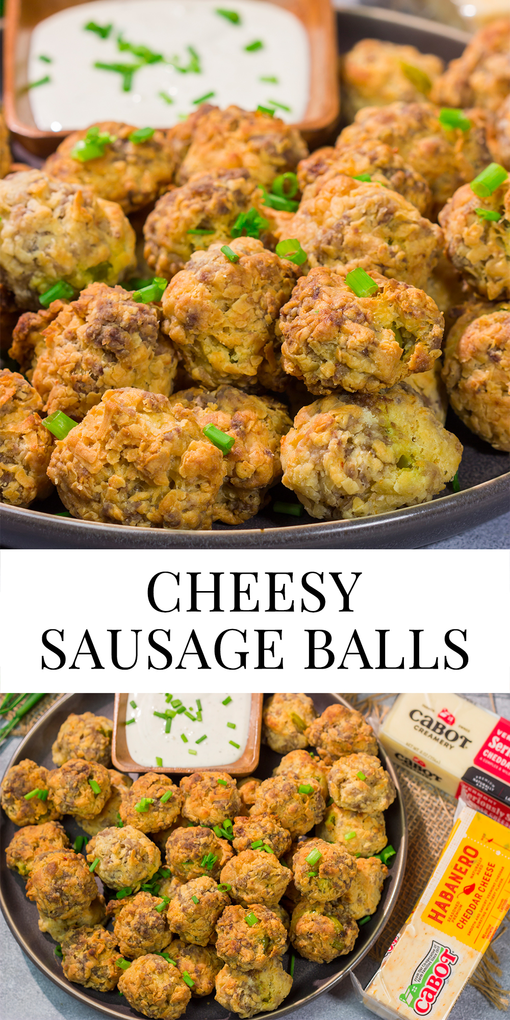 These Cheesy Sausage Balls are perfect for holiday appetizer parties and get-togethers with friends. They're easy to make...and even easier to eat!