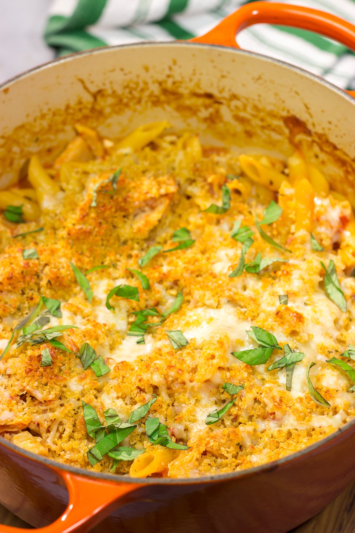 This Chicken Parm Pasta Bake features all of the flavors of classic Chicken Parm - but in a one-pot version that's great for weeknight dinners!