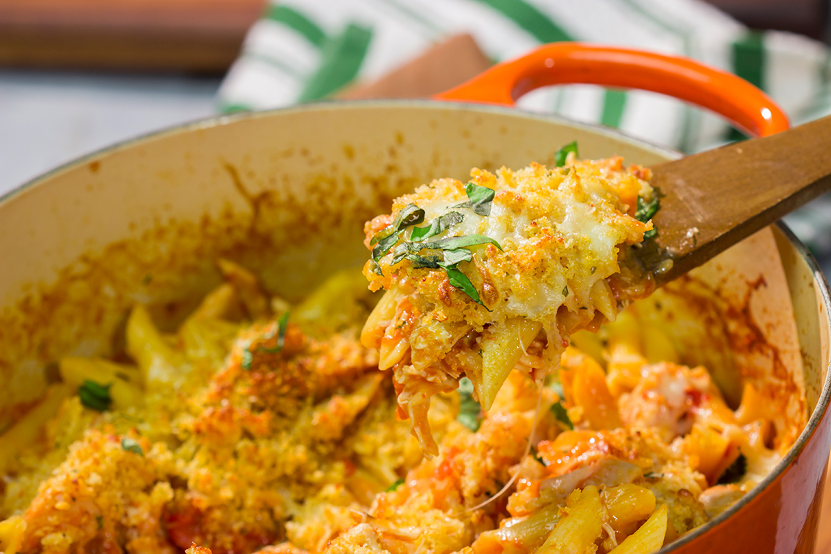 This Chicken Parm Pasta Bake features all of the flavors of classic Chicken Parm - but in a one-pot version that's great for weeknight dinners!