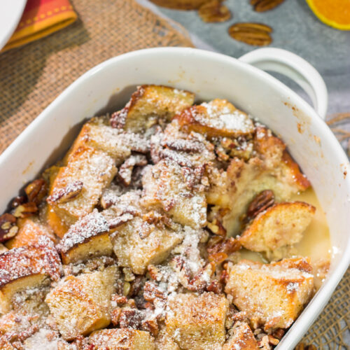 This Bourbon Bread Pudding recipe is simple to make and impressive to serve. Plus, it's delicious!