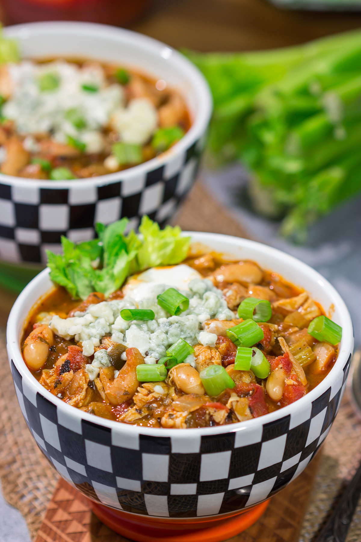 Combine two gameday favorites into one with this Buffalo Chicken Chili. This easy recipe is creamy, spicy...and absolutely delicious!