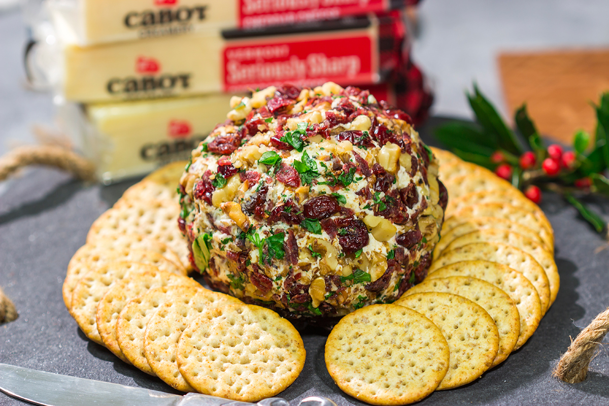 This Cranberry Walnut Cheese Ball is an easy and festive holiday appetizer. That leaves you more time to get back to being the holiday cheermeister!