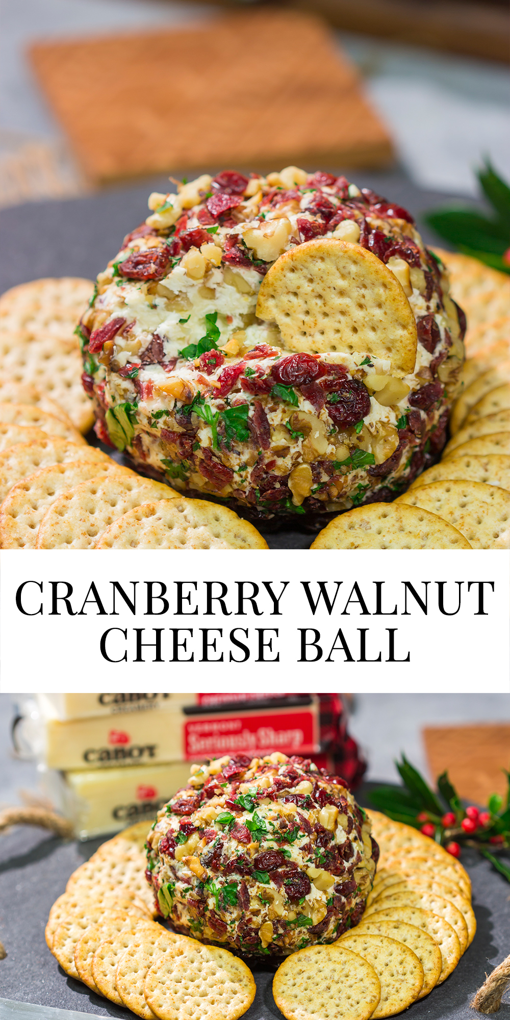 This Cranberry Walnut Cheese Ball is an easy and festive holiday appetizer.  That leaves you more time to get back to being the holiday cheermeister!