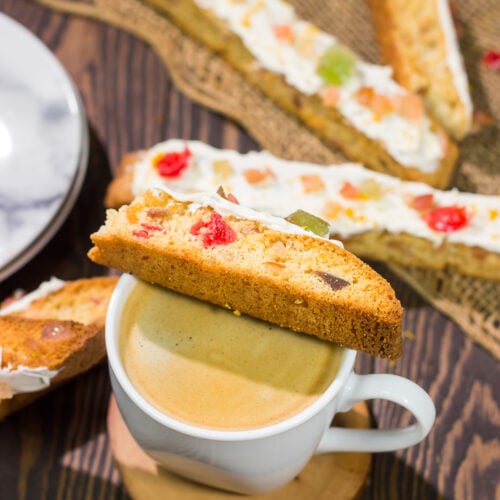 Have you ever tried dipping fruitcake in coffee? This Fruitcake Biscotti recipe turns a traditional holiday cake into a treat that's both tasty and unique!