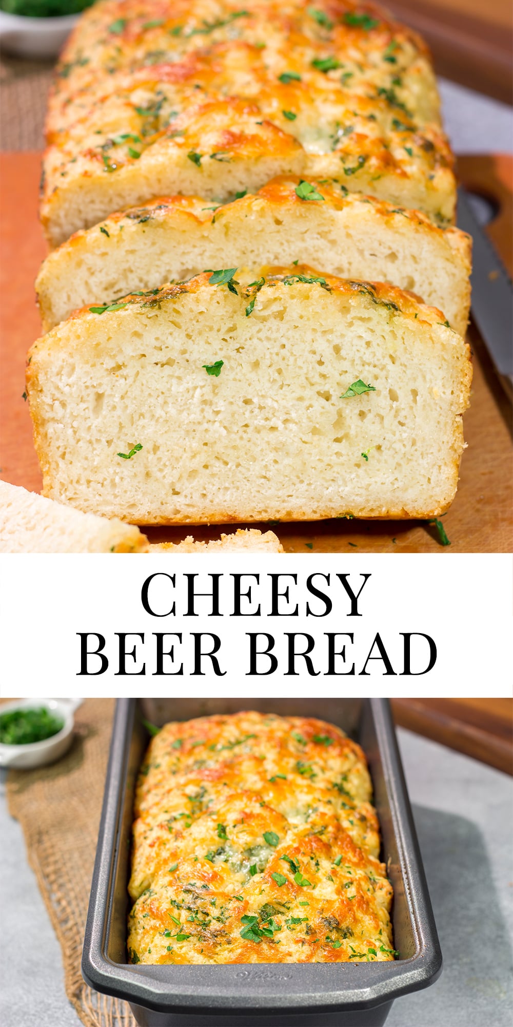Want a loaf of homemade bread with dinner tonight? This Cheesy Beer Bread only takes about 5 minutes to prepare, and the flavor is amazing!