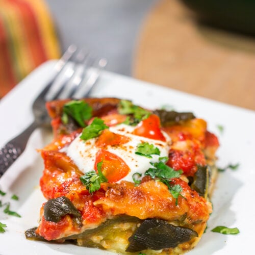 This Chile Relleno Casserole features all of the flavors of classic chile relleno...just in baked casserole form. It's a delicious way to mix up the dinner routine!