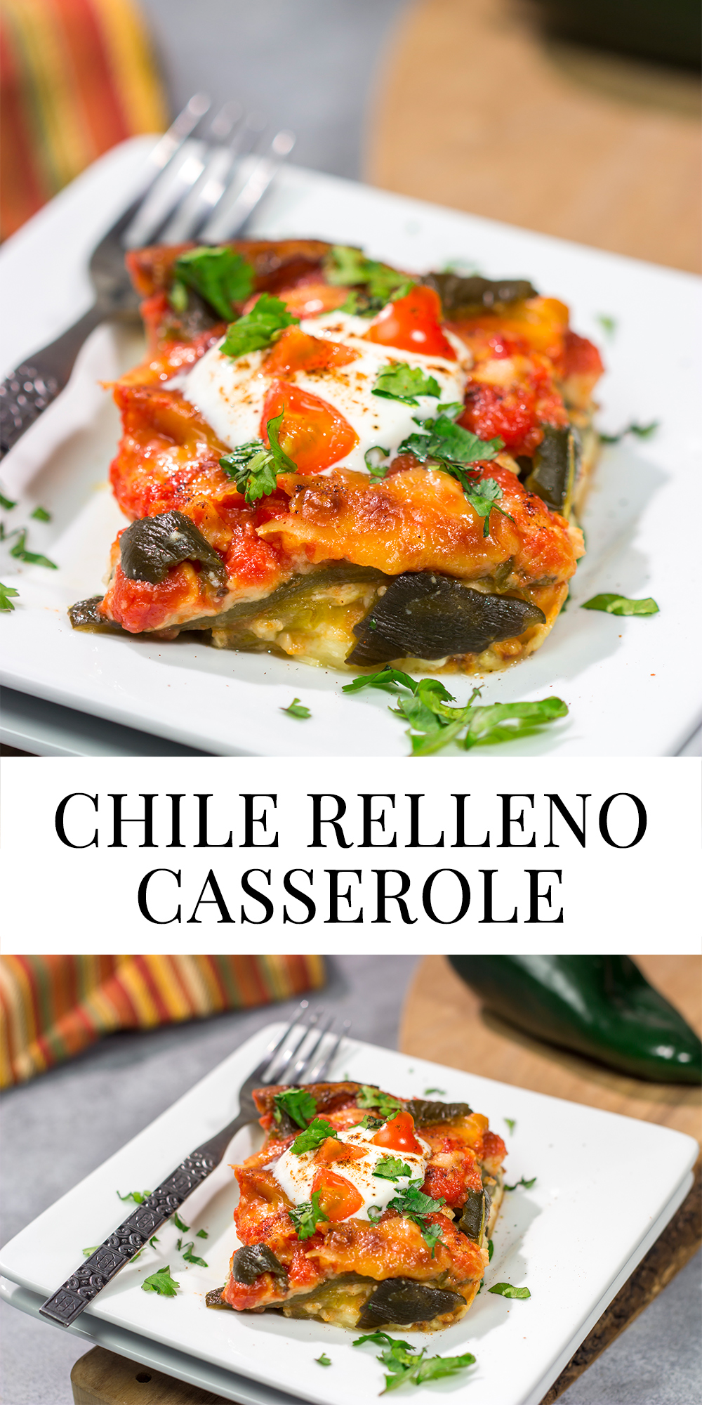 This Chile Relleno Casserole features all of the flavors of classic chile relleno...just in baked casserole form. It's a delicious way to mix up the dinner routine!