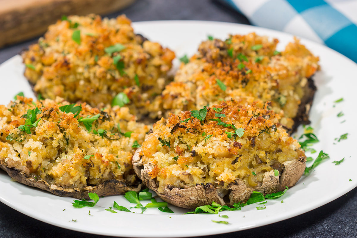 These Crab Stuffed Mushrooms are a healthy way to mix up the dinner routine. Looking for an appetizer instead? Just use smaller mushrooms!