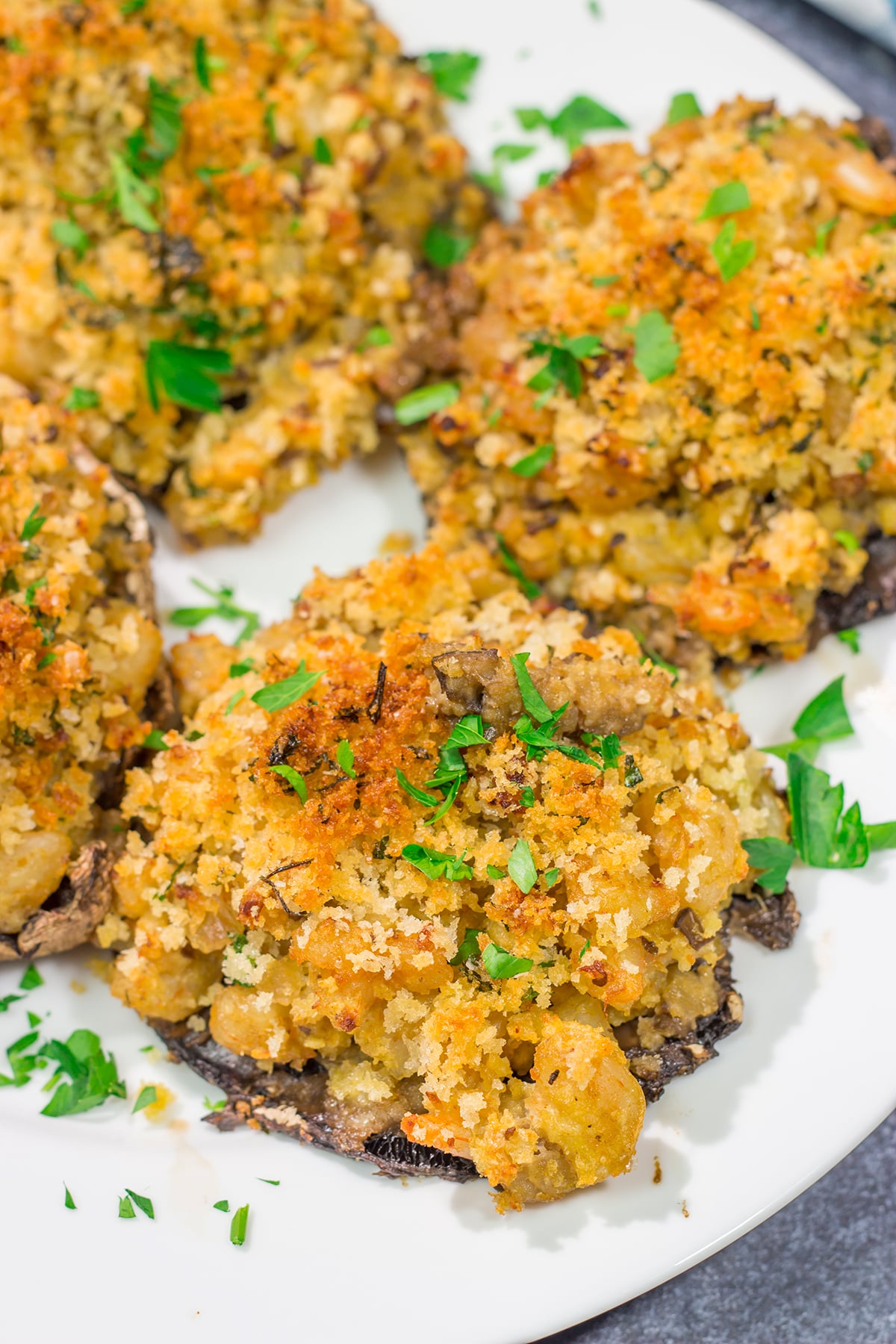 These Crab Stuffed Mushrooms are a healthy way to mix up the dinner routine. Looking for an appetizer instead? Just use smaller mushrooms!