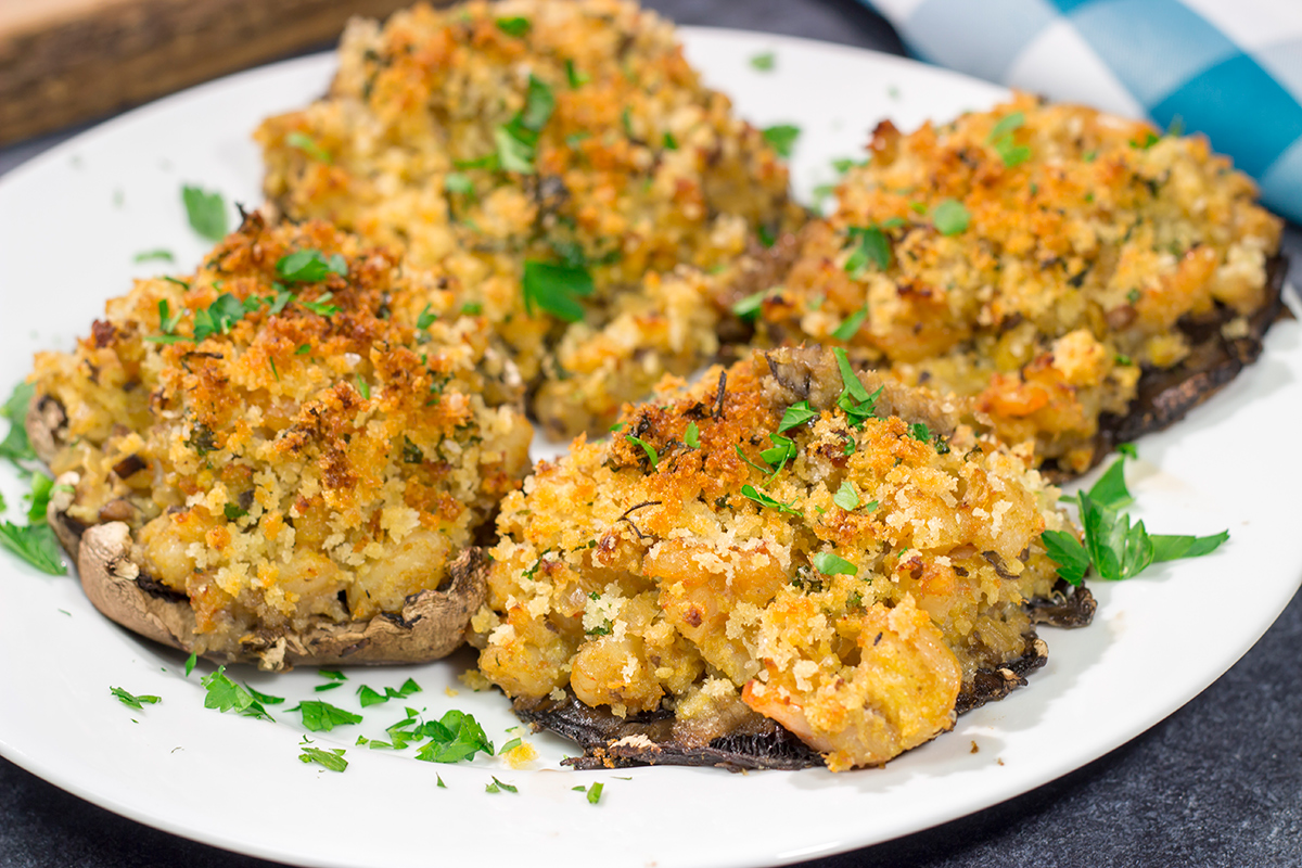 These Crab Stuffed Mushrooms are a healthy way to mix up the dinner routine. Looking for an appetizer instead? Just use smaller mushrooms!