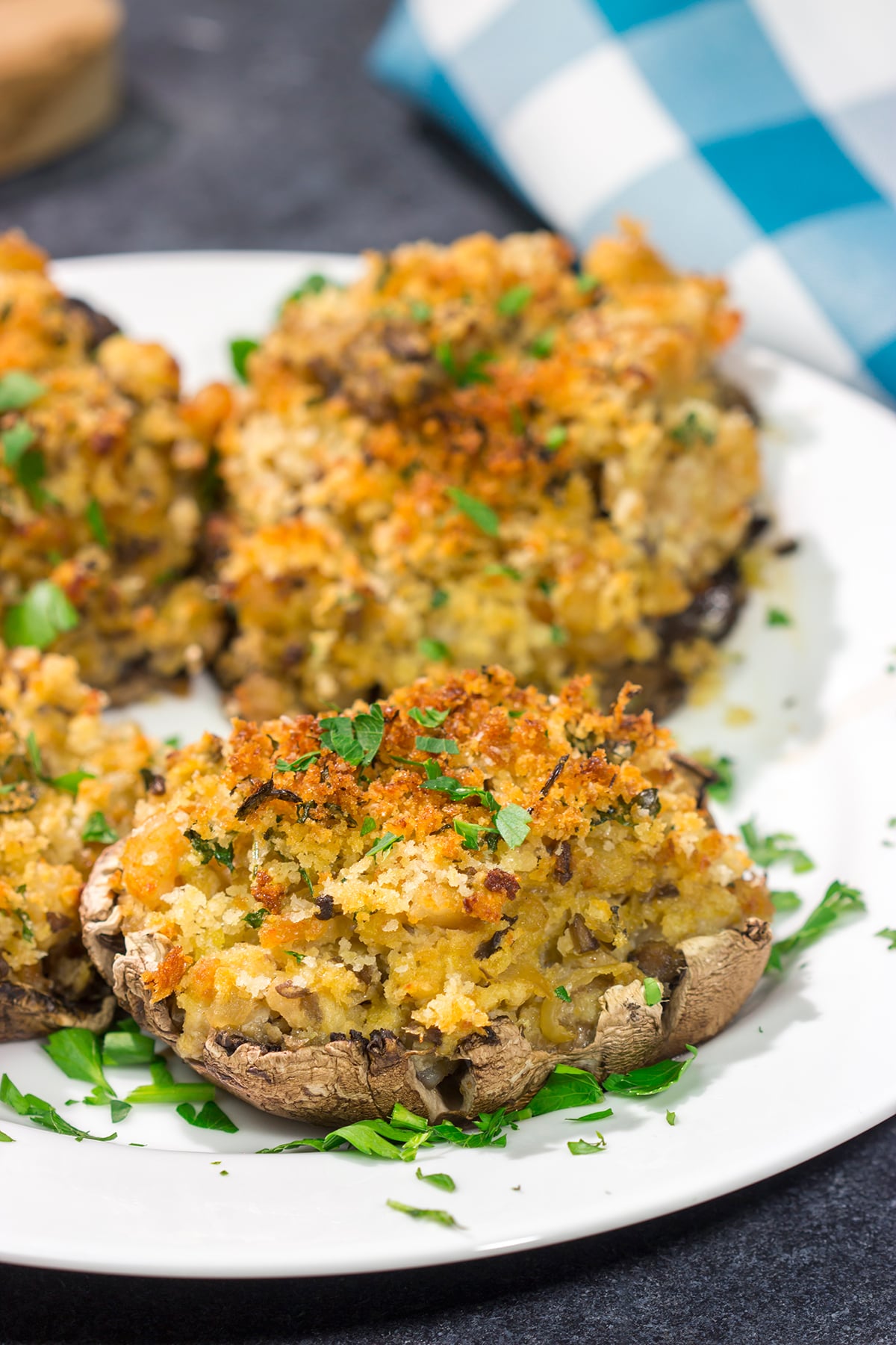 These Crab Stuffed Mushrooms are a healthy way to mix up the dinner routine. Looking for an appetizer instead? Just use smaller mushrooms!