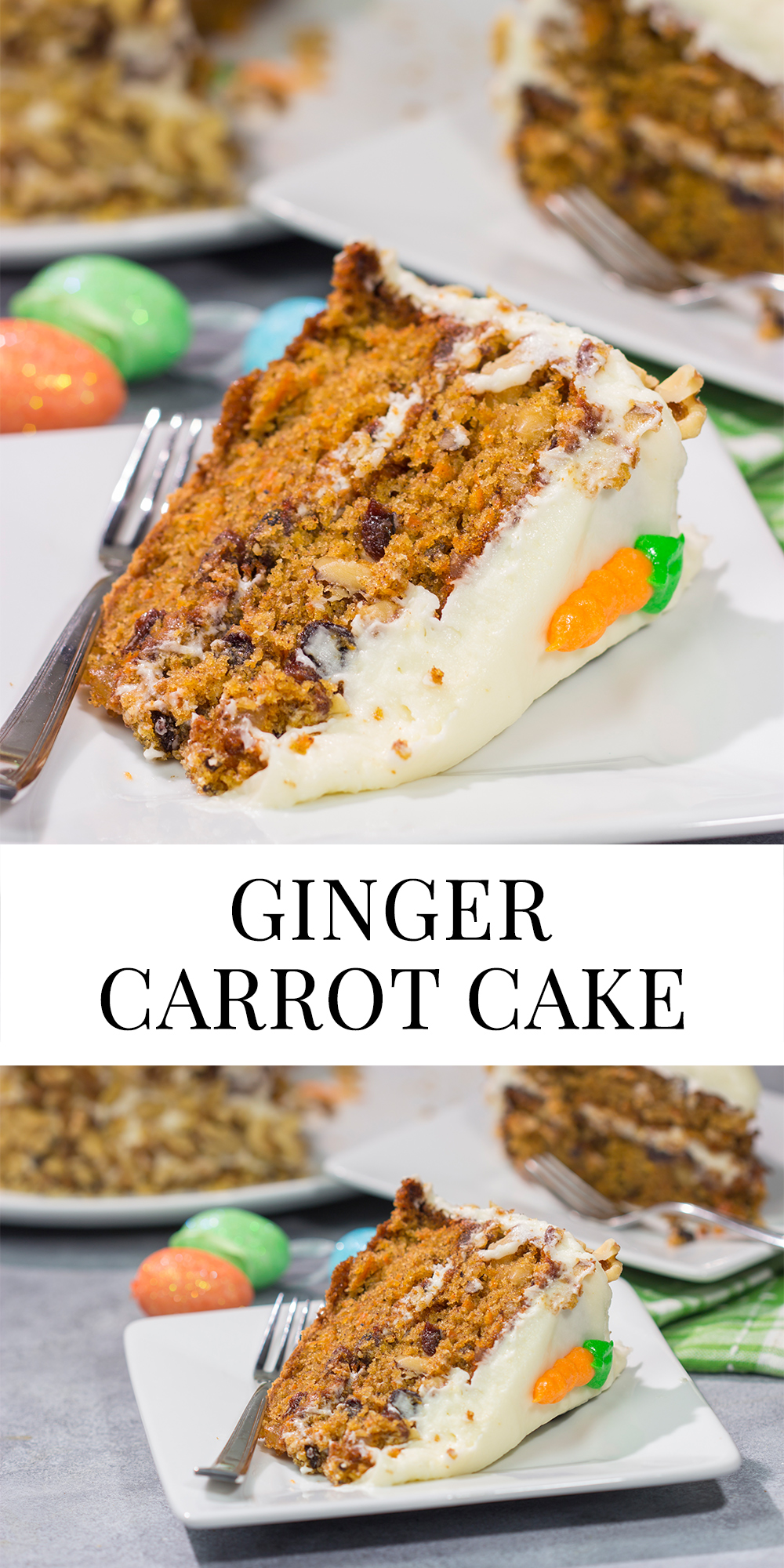 Add a zing to a classic dessert with this Ginger Carrot Cake recipe. This cake includes crystallized ginger for extra ginger flavor - it's delicious!