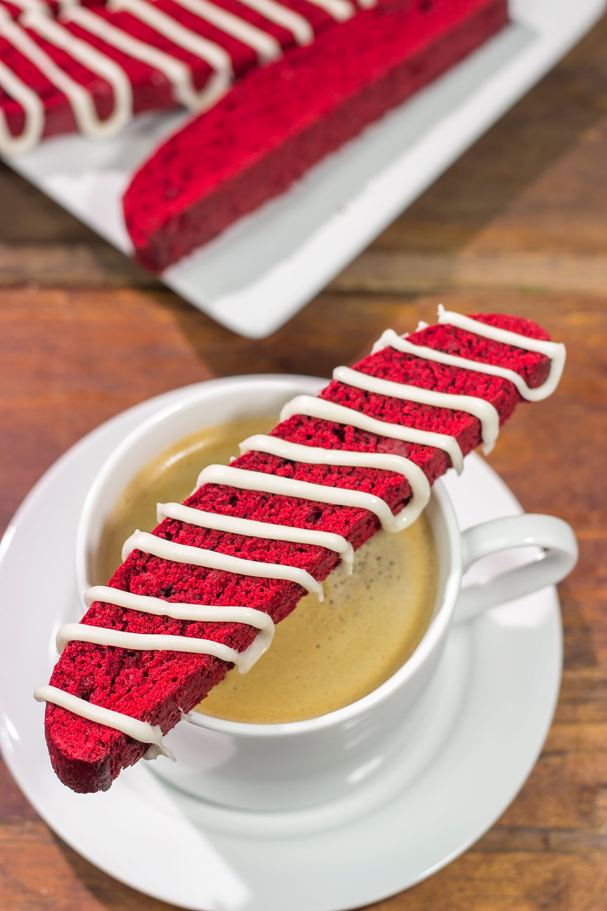 Give coffee time a festive makeover with a batch of these Red Velvet Biscotti!