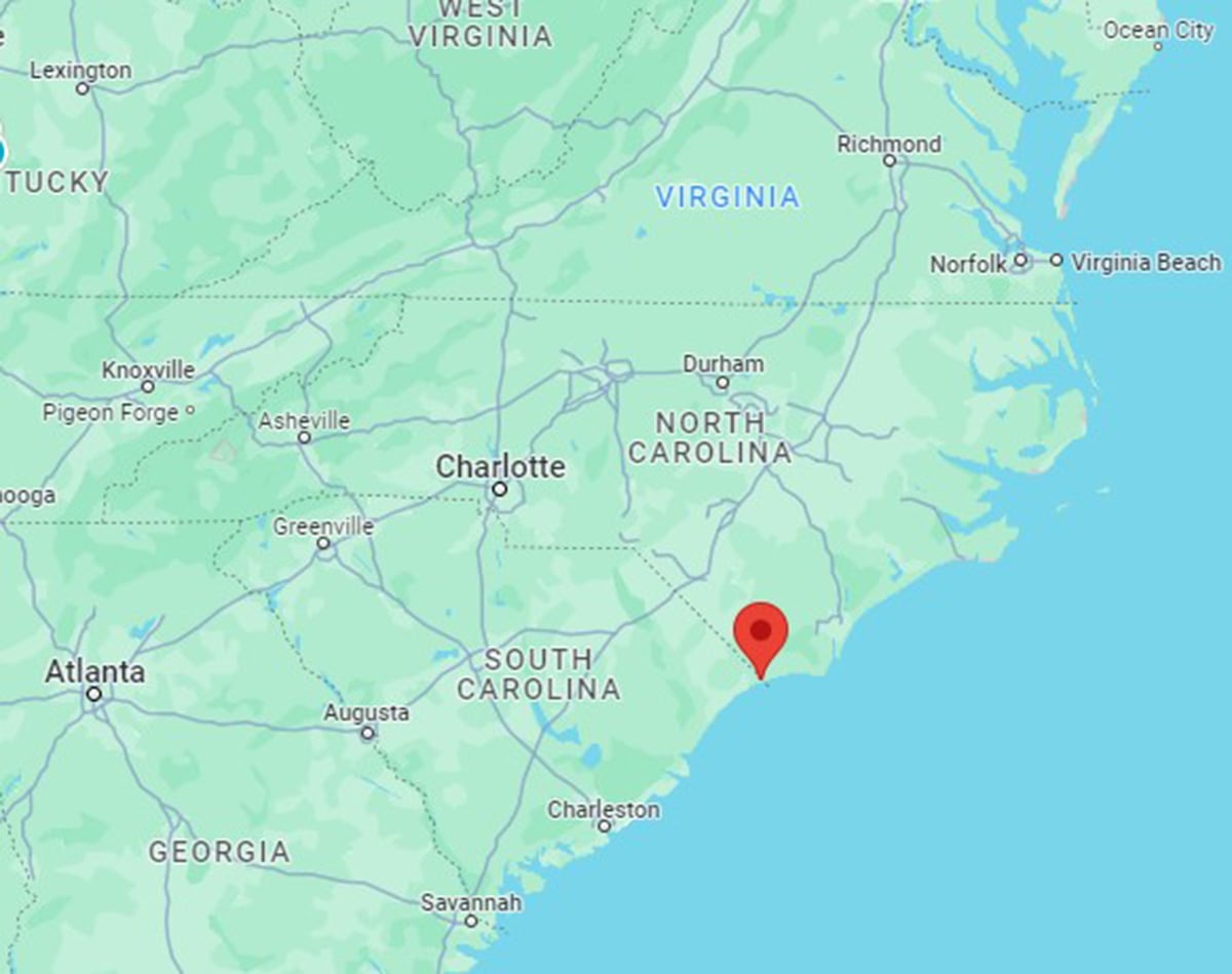 Map showing Calabash, NC