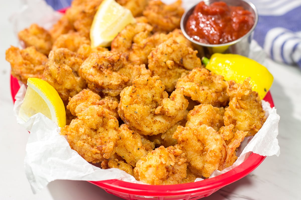 Named after a tiny fishing town on the Carolina coast, Calabash Shrimp feature a light and crispy coating. It's perhaps the best fried shrimp you'll ever eat!