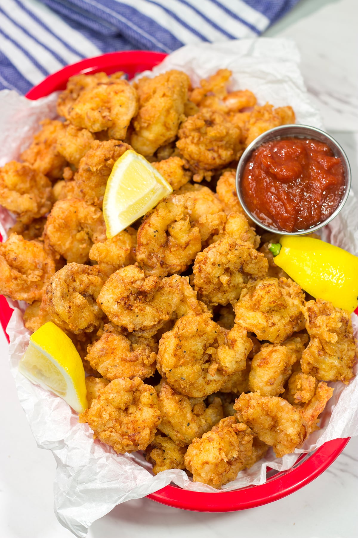 Named after a tiny fishing town on the Carolina coast, Calabash Shrimp feature a light and crispy coating. It's perhaps the best fried shrimp you'll ever eat!